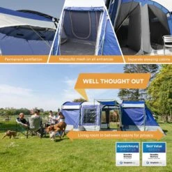 Skandika Montana 8 Tent – Tunneltenten – 8 Persoons Tent – Campingtent – 200 Cm Stahoogte – 2-4 Slaapcabines - Muggengaas – Familietent – 4 Ingangen – 700 X 310 X 200 Cm (L X B X H) - 5000 Mm Waterkolom – Outdoor, Camping – Kamperen – Blauw 19 Skandika Montana 8 Tent – Tunneltenten – 8 Persoons Tent – Campingtent – 200 Cm Stahoogte – 2-4 Slaapcabines - Muggengaas – Familietent – 4 Ingangen – 700 X 310 X 200 Cm (L X B X H) - 5000 Mm Waterkolom – Outdoor, Camping – Kamperen – Blauw -Buiten Kamperen 1200x1200 24