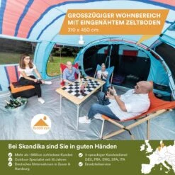 Skandika Gotland Tunneltent Voor 6 Personen, Grote Familietent In Racing-design, Ingenaaide Tentbodem, Waterdicht, 5000 Mm Waterkolom, Slaapcabine Met Scheidingswand, Muggennet (let Op, Komt Met Kleurfouten) -Buiten Kamperen 1200x1200 4