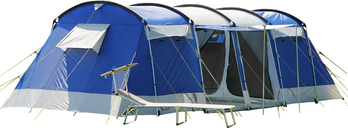 Skandika Montana 8 Tent – Tunneltenten – 8 Persoons Tent – Campingtent – 200 Cm Stahoogte – 2-4 Slaapcabines - Muggengaas – Familietent – 4 Ingangen – 700 X 310 X 200 Cm (L X B X H) - 5000 Mm Waterkolom – Outdoor, Camping – Kamperen – Blauw 3 Skandika Montana 8 Tent – Tunneltenten – 8 Persoons Tent – Campingtent – 200 Cm Stahoogte – 2-4 Slaapcabines - Muggengaas – Familietent – 4 Ingangen – 700 X 310 X 200 Cm (L X B X H) - 5000 Mm Waterkolom – Outdoor, Camping – Kamperen – Blauw