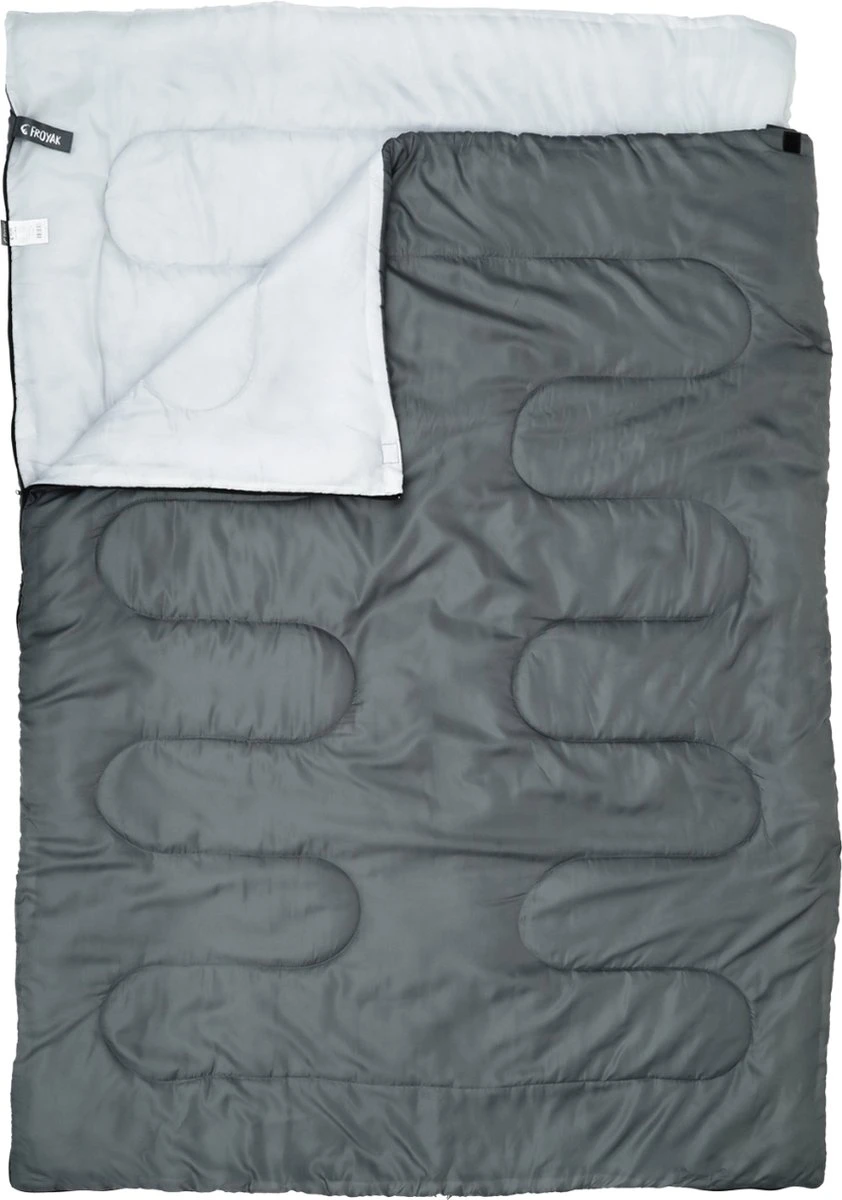 Froyak - 2-persoons Slaapzak XXL Grijs 225 X 150 Cm - Tweepersoonsslaapzak - Tweepersoons - Slaapzak 3 Froyak - 2-persoons Slaapzak XXL Grijs 225 X 150 Cm - Tweepersoonsslaapzak - Tweepersoons - Slaapzak