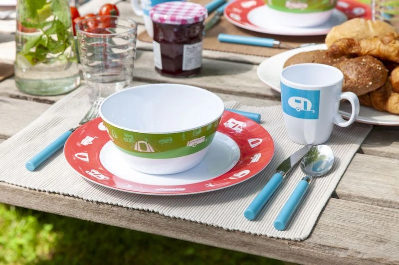Bo-Camp Happy Camp Melamine Serviesset - 12-delig 4 Bo-Camp Happy Camp Melamine Serviesset - 12-delig - Afbeelding 2