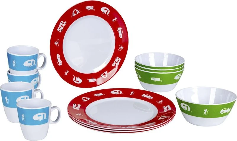 Bo-Camp Happy Camp Melamine Serviesset - 12-delig 3 Bo-Camp Happy Camp Melamine Serviesset - 12-delig