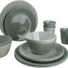 Bo-Camp Mix & Match Melamine Serviesset - 16-delig - Groen -Buiten Kamperen 900 1358 6181383