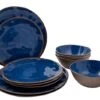 Bo-Camp Halo Melamine Serviesset - 12-delig - Blauw -Buiten Kamperen bo camp halo blauw