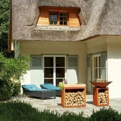 OFYR Butcher Block Storage 90 Corten - Teak Wood -Buiten Kamperen ofyr butcher block storage 90 corten teak wood 3